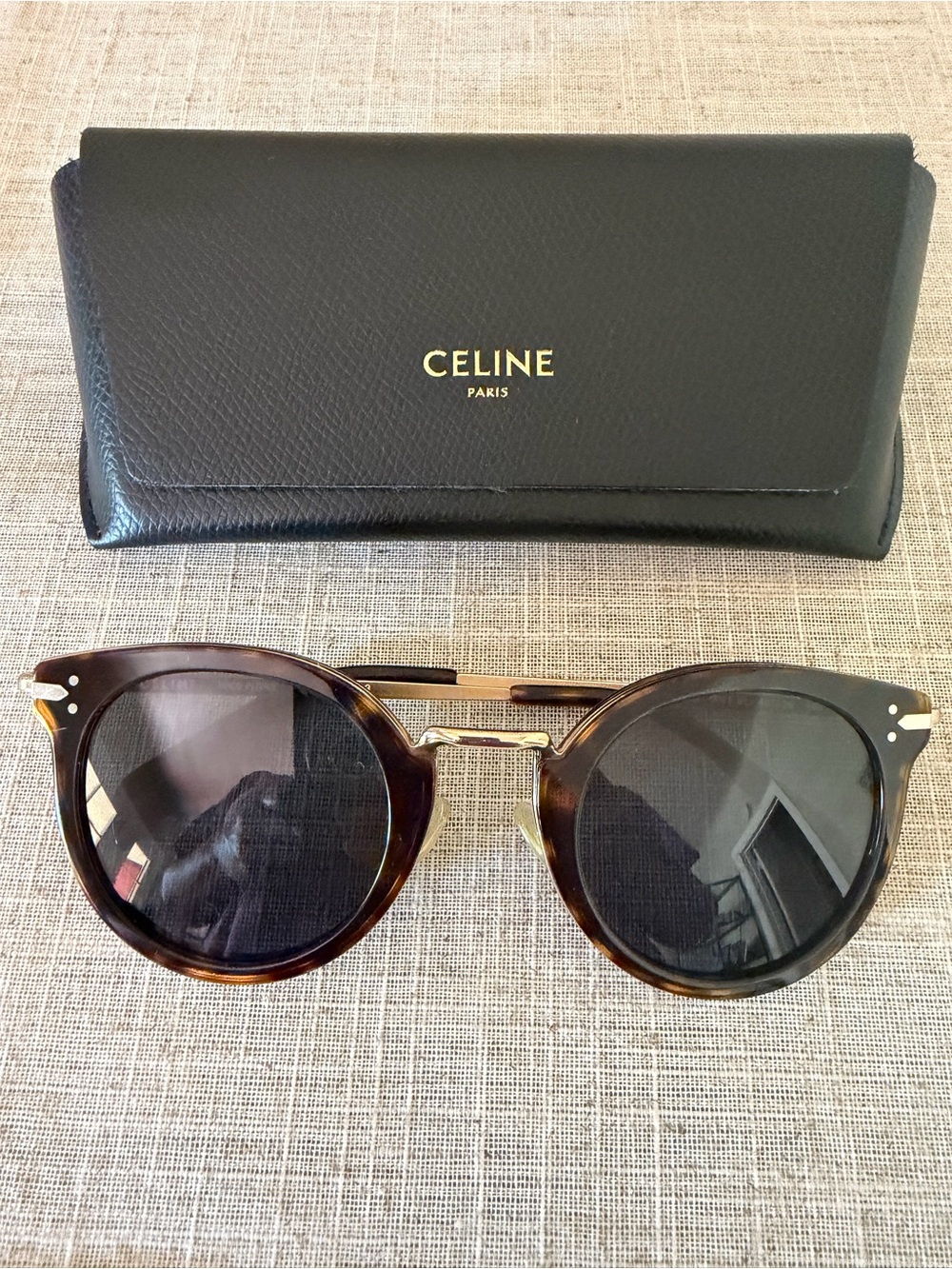 CELINE Women’s Tortoiseshell & Gold Sunglasses - Brown